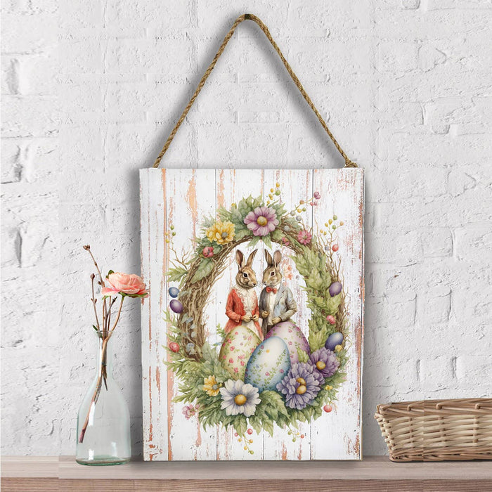 Easter Vintage Victorain Bunnies Wall Decor