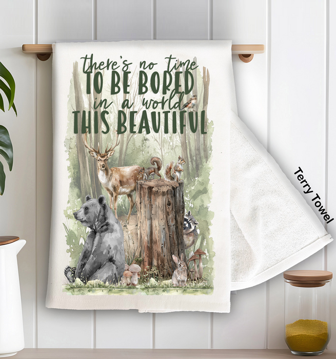 Woodland Animals A world of beauty Kitchen Terry Towel