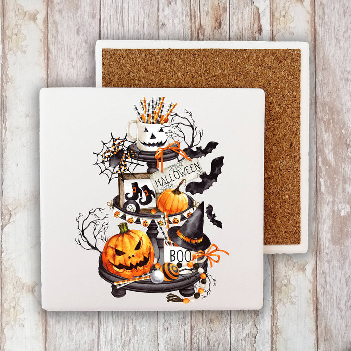 Halloween 3 Tiered Tray Stone Coaster