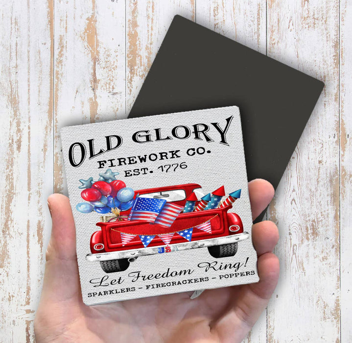 Old Glory Fireworks Co Patriotic Magnet Fridge
