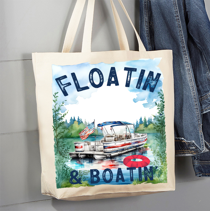 Floating and Boating on the Lake Canvas Tote Bag