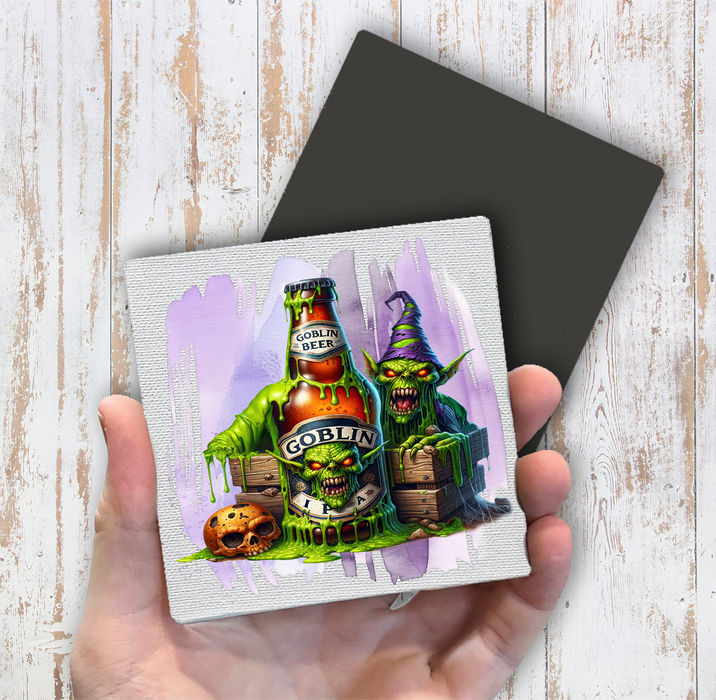 Halloween Goblin Beer Magnet Fridge