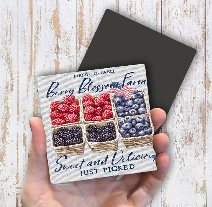 Blueberry Raspberry Blackberry Farms Magnet Fridge