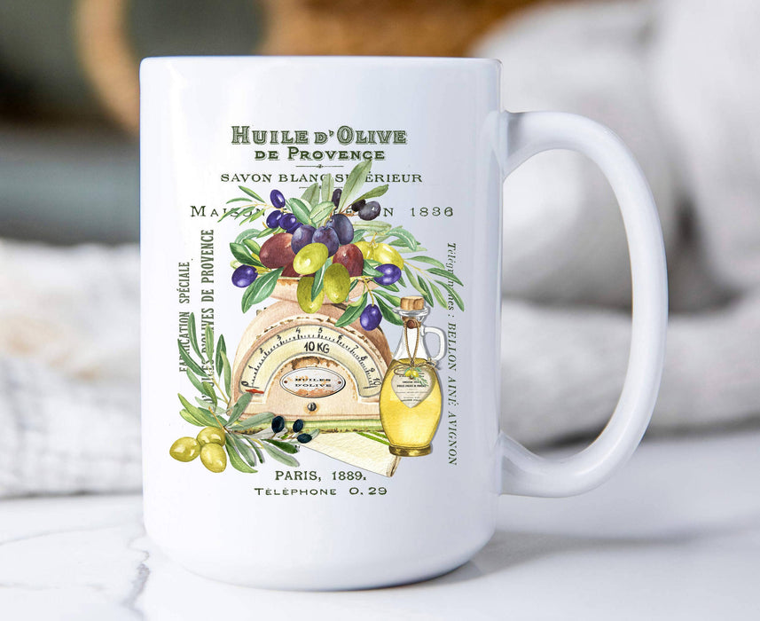 French Paris Huile D Olives Coffee Mugs