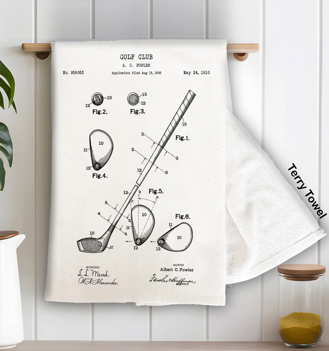 Vintage Golf Club Kitchen Terry Towel