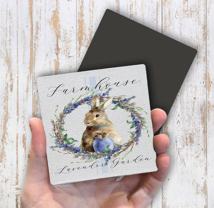 Easter Farmhouse Lavender Bunny Magnet Fridge
