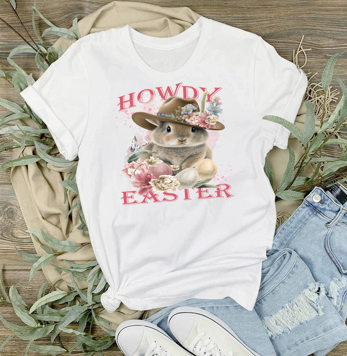 Howdy Easter Bunny Cowboy Hat T-Shirt