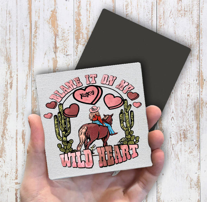 Valentine Wild Heart Western Magnet Fridge