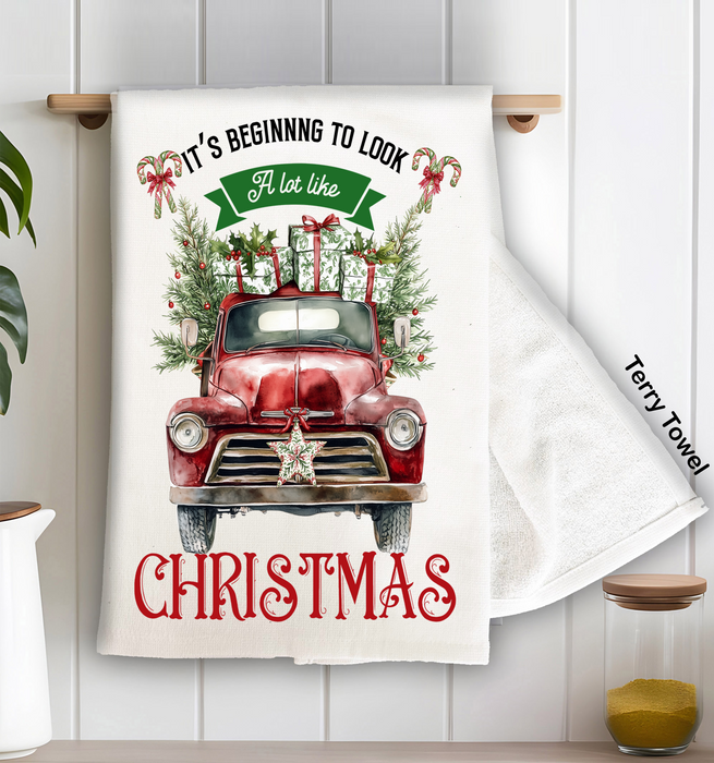 Beginning to Look Like Christmas Kitchen Terry Towel