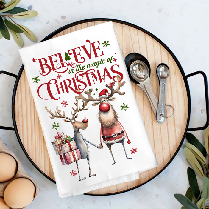 Believe in the magic of Christmas Tea Towel