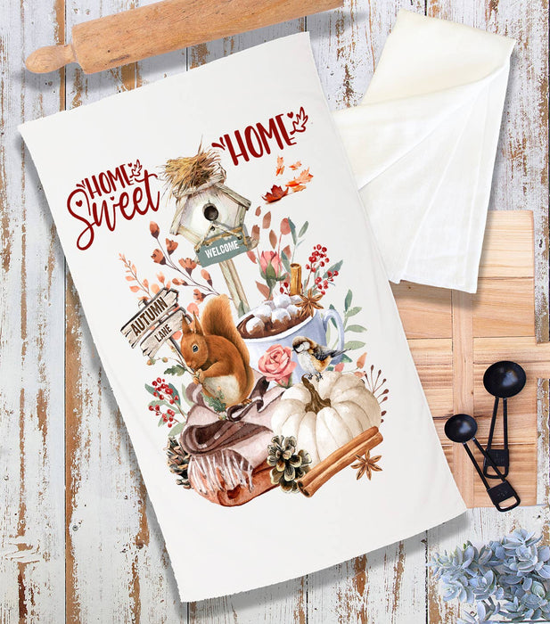 Autumn Fall Home Sweet Home Terry Towel