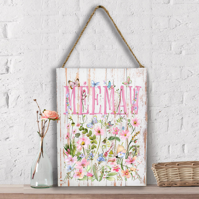 Mother's Day Wild Flowers Meemaw Wall Decor
