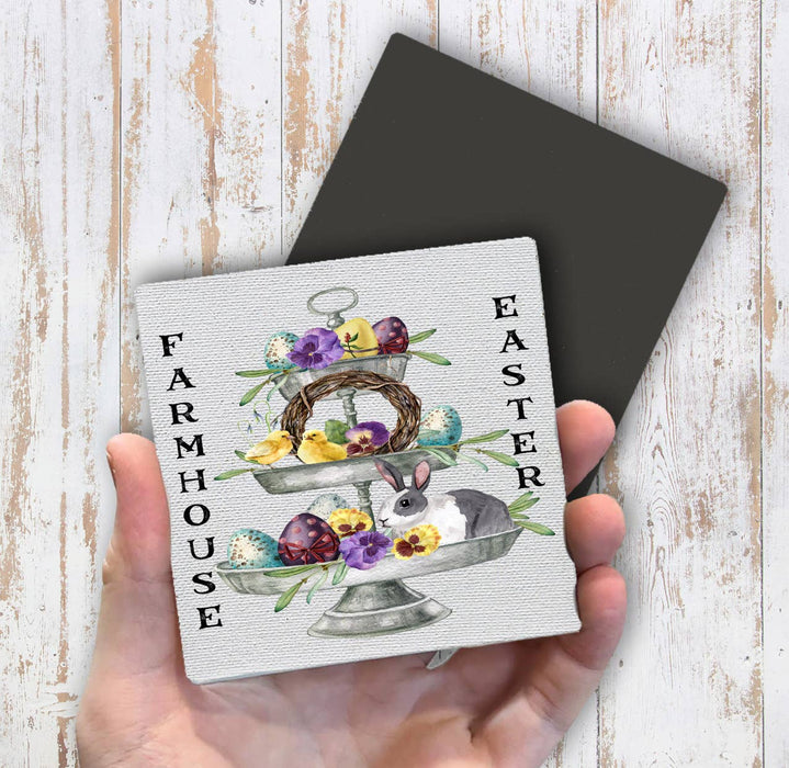 Farmhouse Easter 3 Tier Tray Magnet Fridge