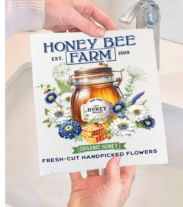 Modern Farmhouse Honey Bee Farm Swedish Dishcloth