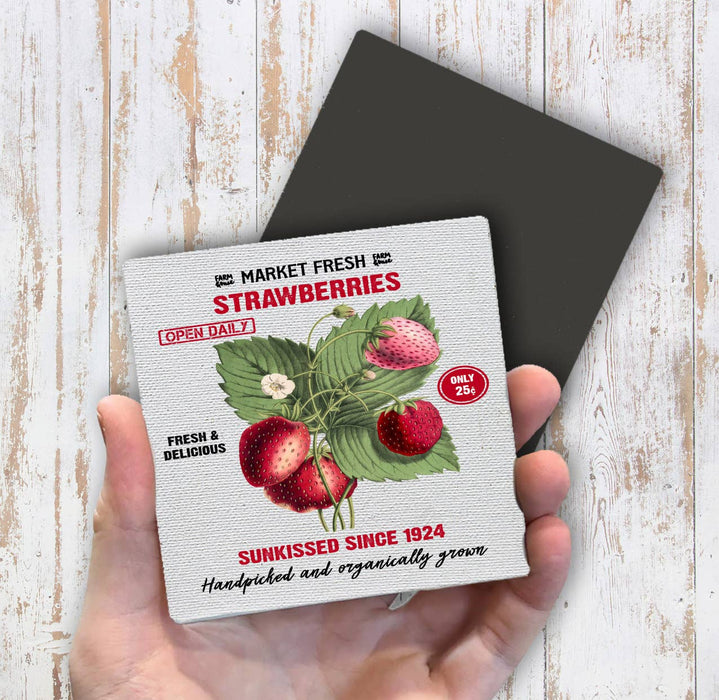 Farm Fresh Summer Strawberries Magnet Fridge