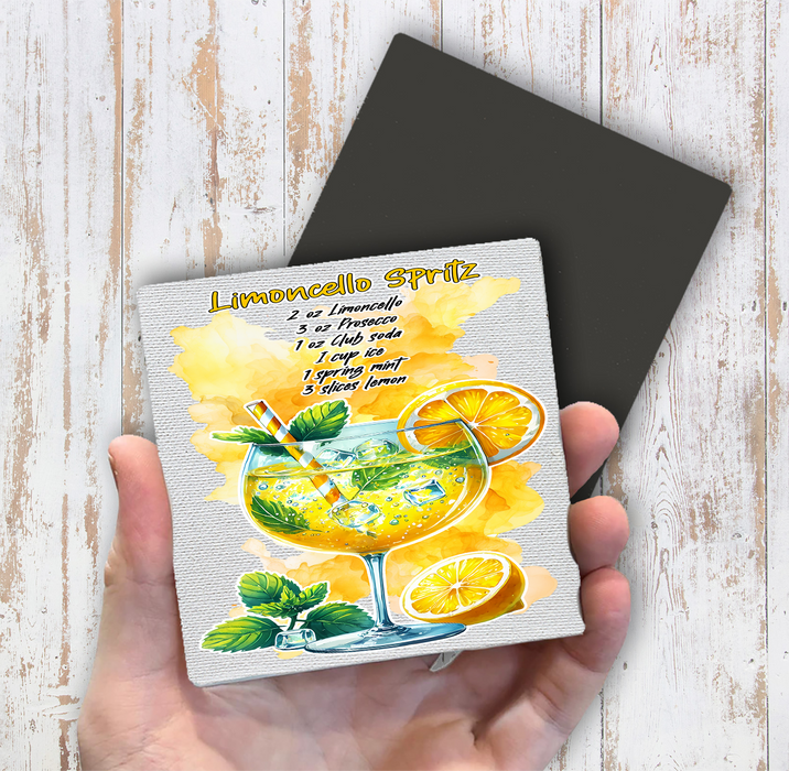 Summer Cocktail Limoncello Spritz Magnet Fridge