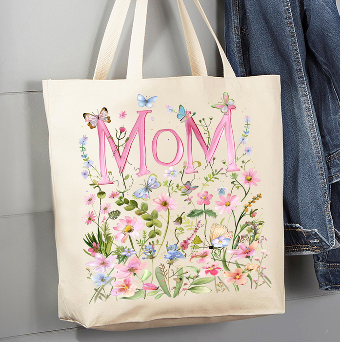 Mother's Day Wild Flowers Mom Canvas Tote Bag