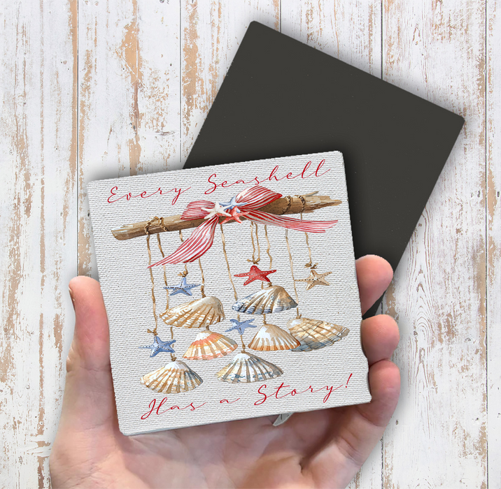 Every Seashell as a Story Beach  Magnet Fridge