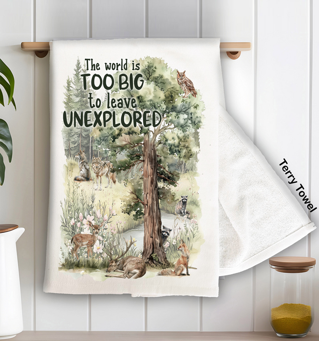 Woodland Animal Explore Wildness Kitchen Terry Towel