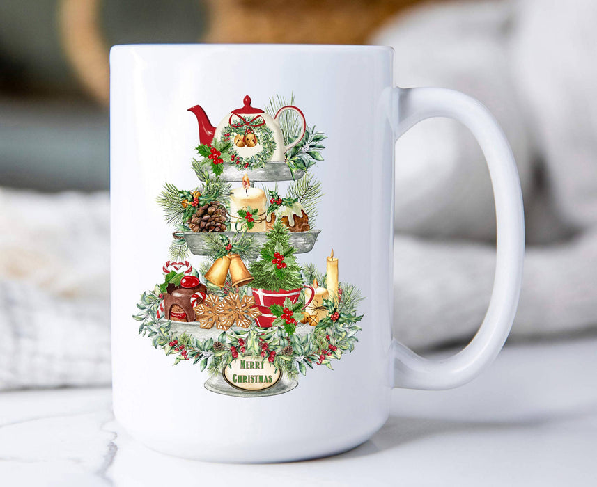 Merry Christmas Farmhouse 3 Tier Tray Coffee Mug