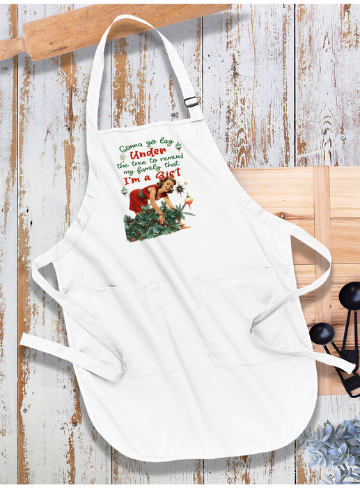 Christmas Funny I am the Gift Apron