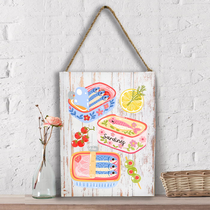 Cute Sardines in Tin fish Coastal Wall Decor