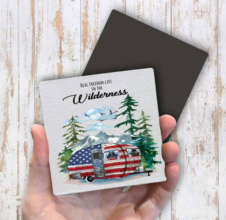 Real Freedom in Wilderness Patriotic Magnet Fridge