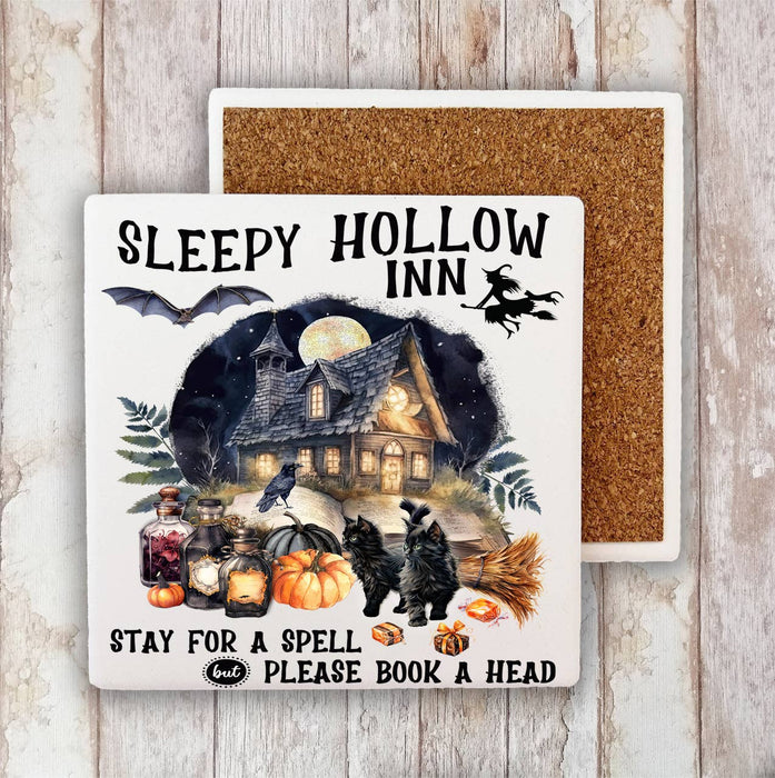 Halloween Sleepy Hollow Inn Stone Coaster