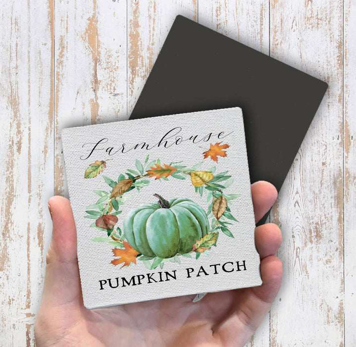 Farmhouse Pumpkin Patch Wreath Magnet Fridge