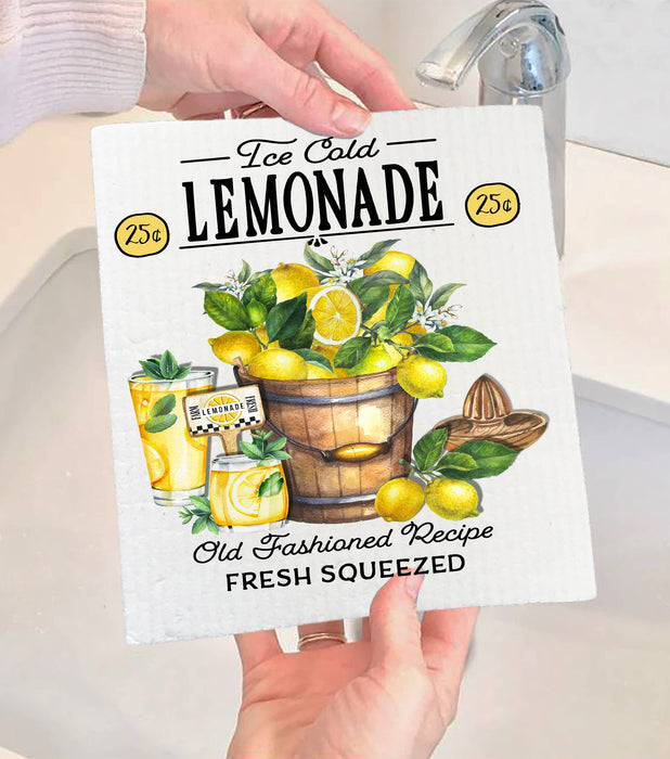 Modern Farmhouse Ice Cold Lemonade Swedish Dishcloth