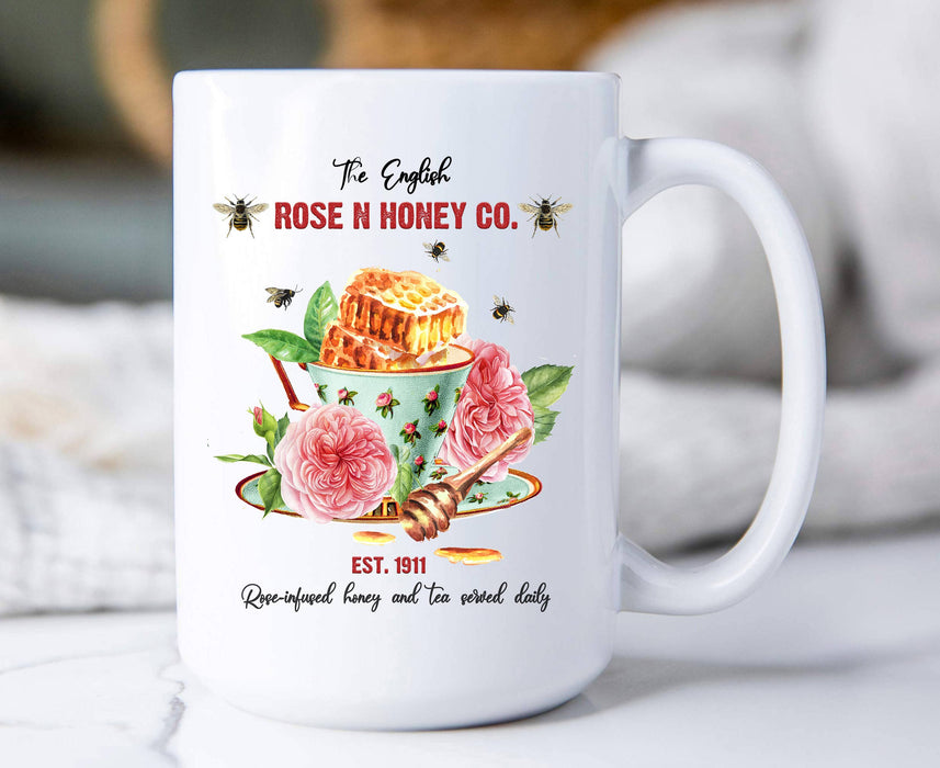 Rose & Honey English Tea Cup Coffee Mugs