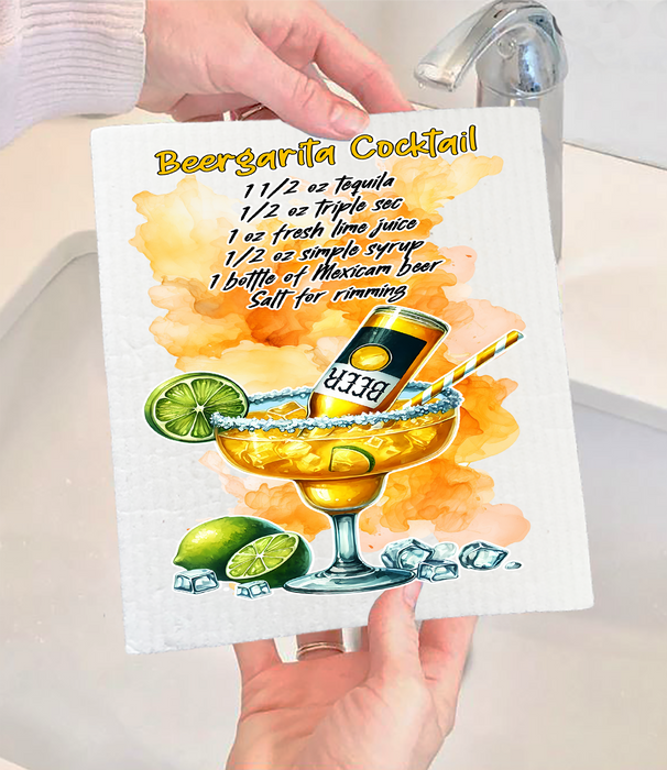 Summer Cocktail Beergarita Swedish Dishcloth