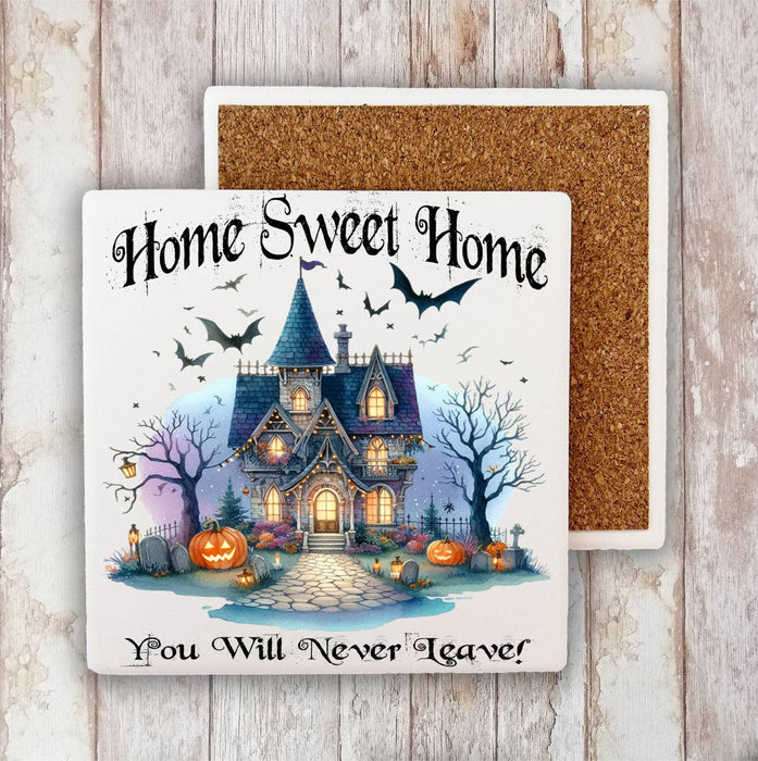 Halloween Masion Home Sweet Home Stone Coaster