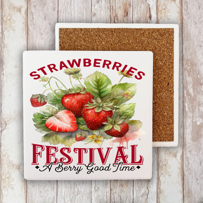 Strawberry Festival Stone Coaster