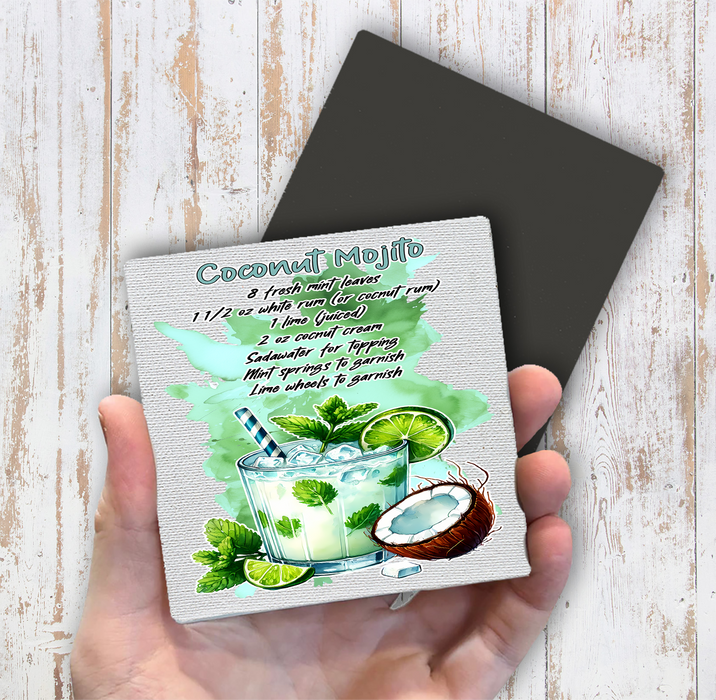 Summer Cocktail Coconut Mojito Magnet Fridge