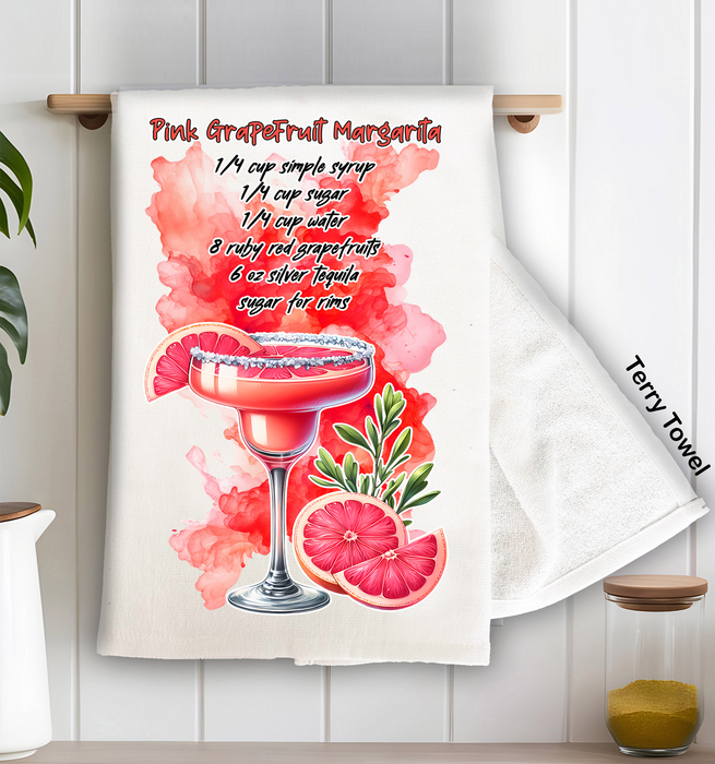 Summer Cocktail Grapefruit Margarita Kitchen Terry Towel