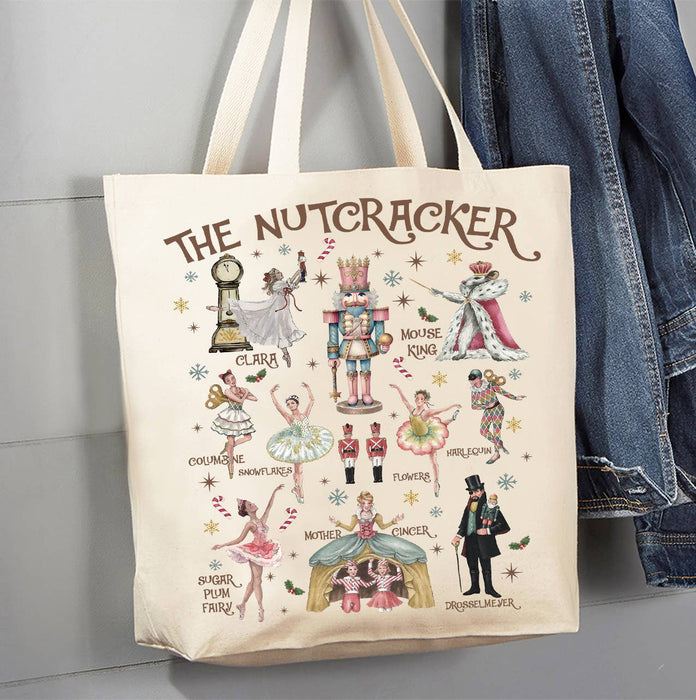 Christmas Nutcracker Ballet LARGE Canvas Tote Bag