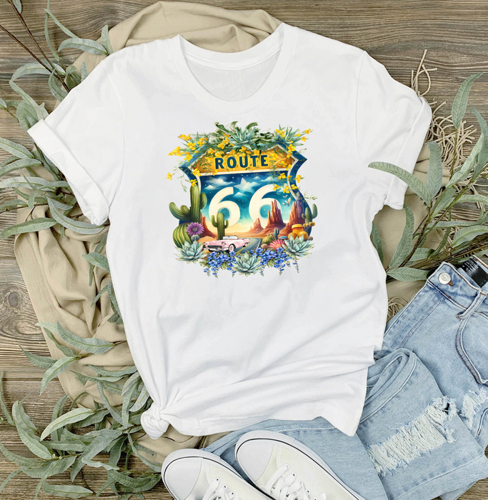 Route 66 Sign Succulents  T-Shirt
