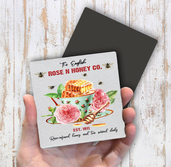Rose & Honey English Tea Cup  Magnet Fridge