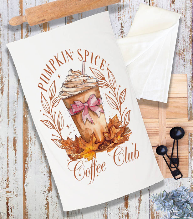 Autumn Fall Pumpkin Spice Club Terry Towel