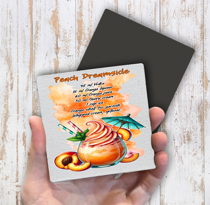Summer Cocktail Peach Dreamsicle Magnet Fridge