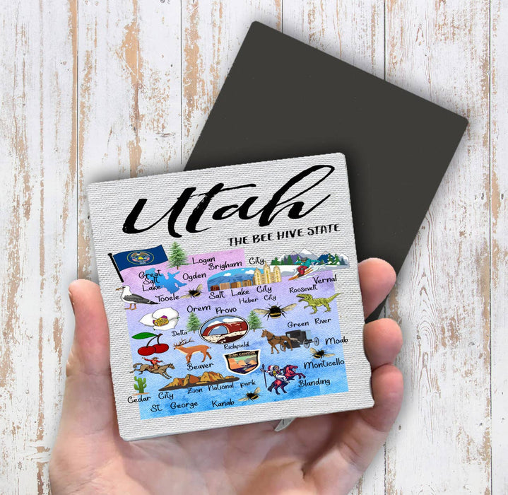 Utah State Map Souvenir Magnet Fridge