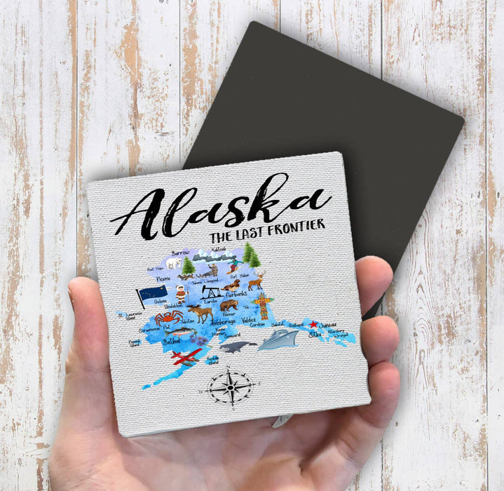 Alaska State Map Souvenir Magnet Fridge