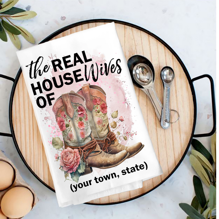 Cowboy Boots The Real House Wifes of Tea Towel