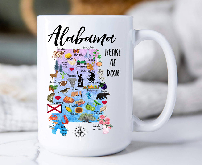 Alabama State Map Souvenir Coffee Mug