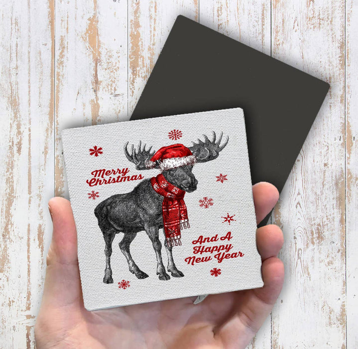 Merry Christmas Happy New Year Magnet Fridge