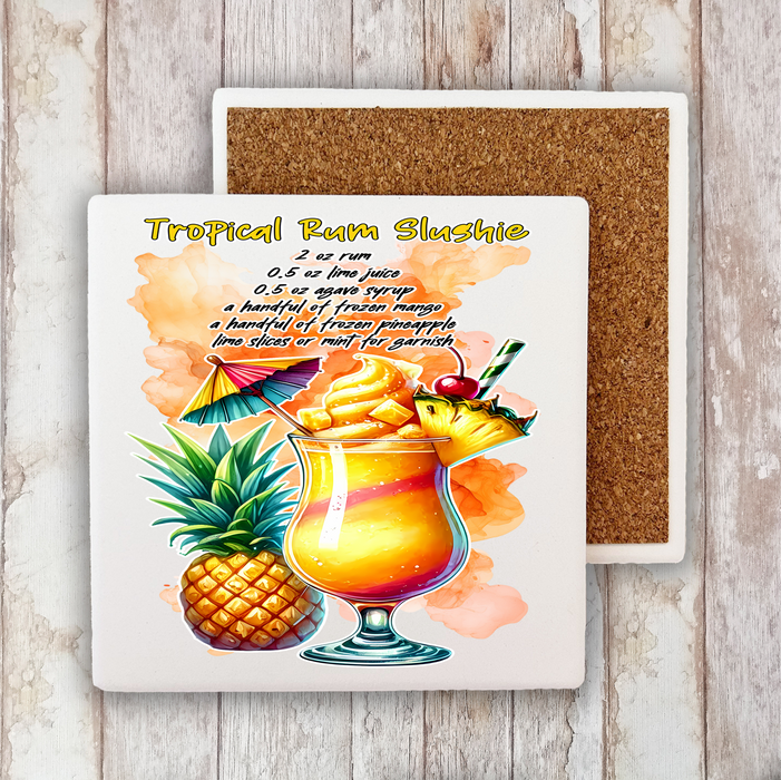 Summer Cocktail Tropical Rum Slushie Stone Coaster