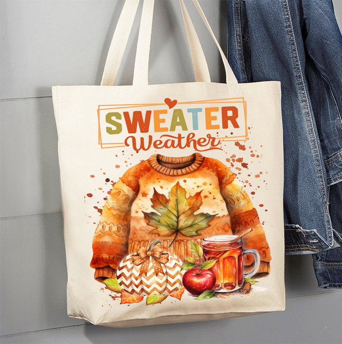 Fall Sweater Weather Canvas Tote Bag