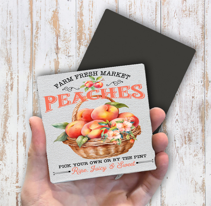 Farm Fresh Peaches Blossoms  Magnet Fridge