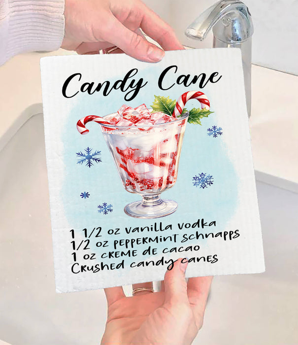 Christmas Cocktail Candy Cane Recipe Swedish Dishcloth
